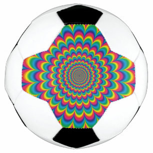 Balón De Fútbol Diseño abstracto del arco iris psicodélico