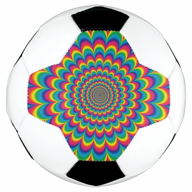 Balón De Fútbol Diseño abstracto del arco iris psicodélico (Anverso)