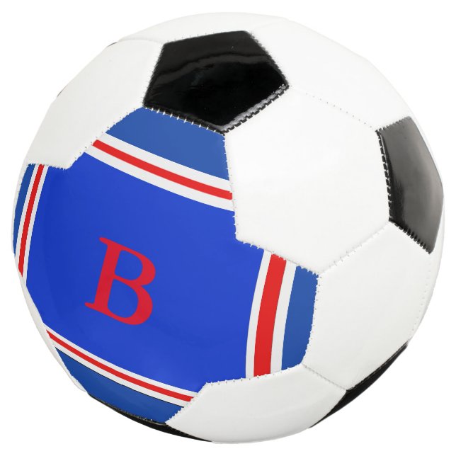 Balón De Fútbol Diseño contemporáneo-Azul blanco y rojo (Tres cuartos)