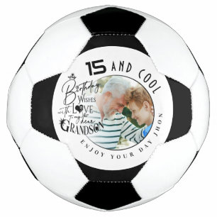 Balón De Fútbol Diseño de Cumpleaños con Foto Simple y Bonito para