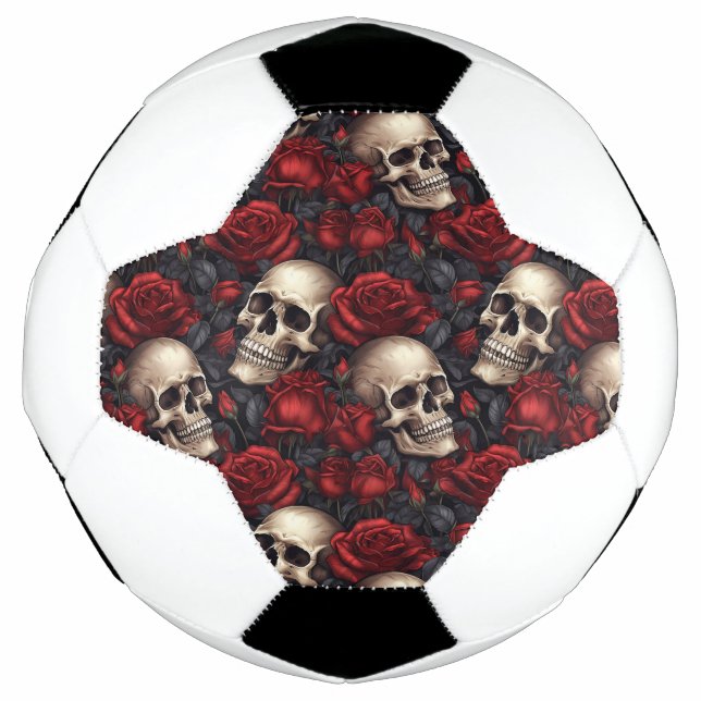 Balón De Fútbol Diseño de la serie Skull y Rosas 10 (Anverso)