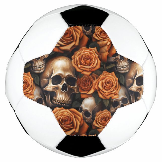 Balón De Fútbol Diseño de la serie Skull y Rosas 9 (Anverso)