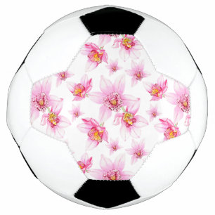 Balón De Fútbol Diseño de orquídeas en acuarela 15