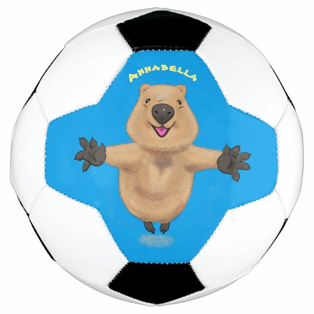 Balón De Fútbol Diseño de personalizados de quokka saltando feliz (Anverso)