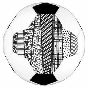 Balón De Fútbol Diseño en blanco y negro a mano