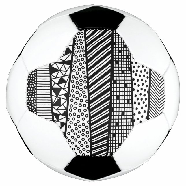 Balón De Fútbol Diseño en blanco y negro a mano (Anverso)