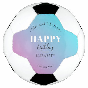 Balón De Fútbol Diseño Minimalista de cumpleaños en colores pastel