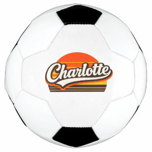 Balón De Fútbol Diseño personalizado de nombre Charlotte Atardecer