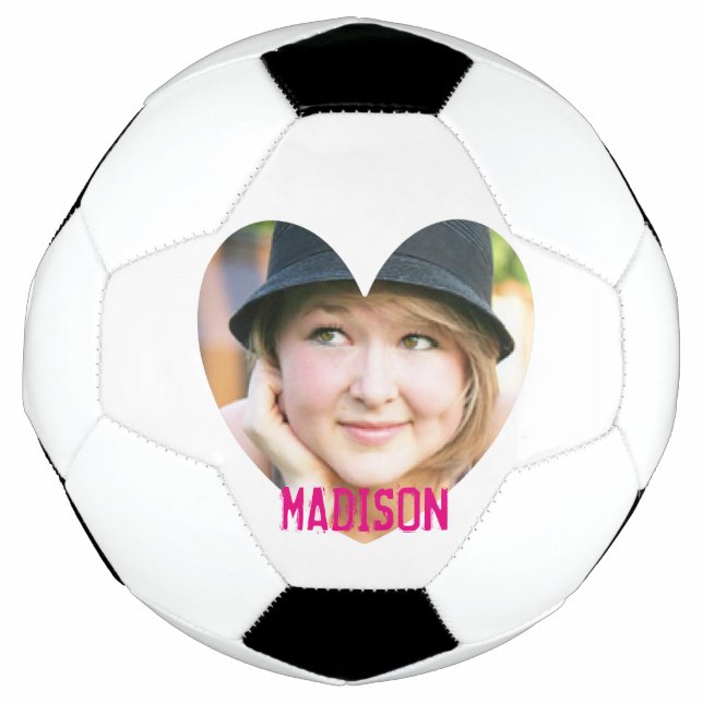 Balón De Fútbol Diseño personalizado del marco fotográfico cardíac (Anverso)