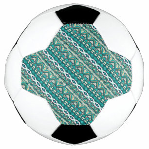 Balón De Fútbol Diseño verde lindo patrones aztecas diseño
