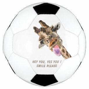 Balón De Fútbol Divertida jirafa de la lengua y el juguetón del v