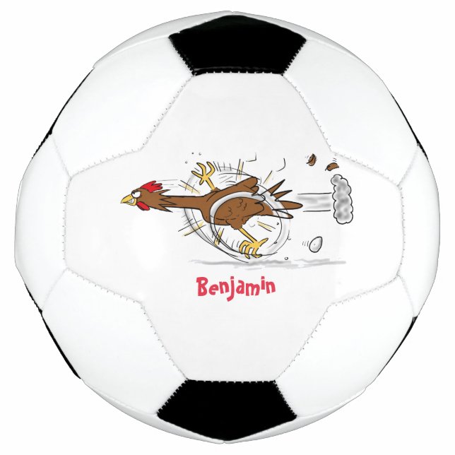Balón De Fútbol Divertido ilustracion de pollo fresco y personaliz (Anverso)