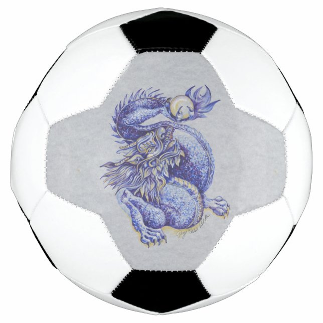 Balón De Fútbol Dragón azul (Anverso)