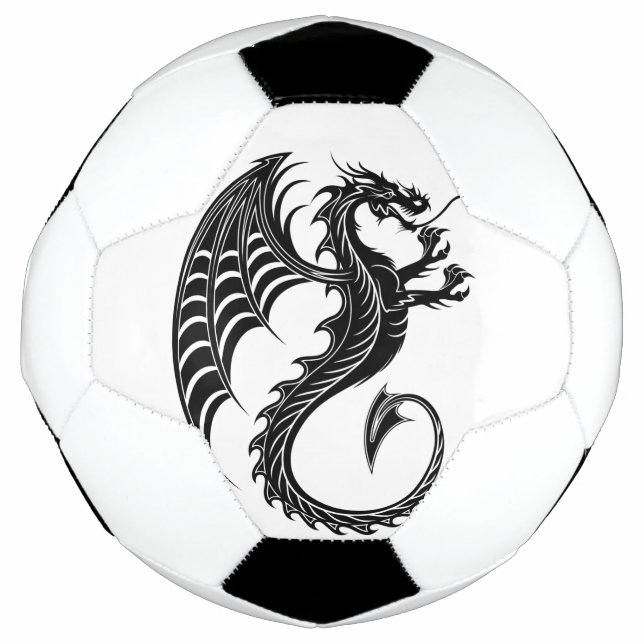 Balón De Fútbol Dragon Black Shape Tattoo Style (Anverso)