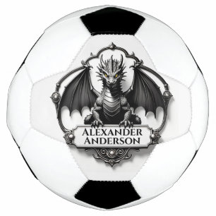 Balón De Fútbol Dragón Gris con Ojos Amarillos Personaliza