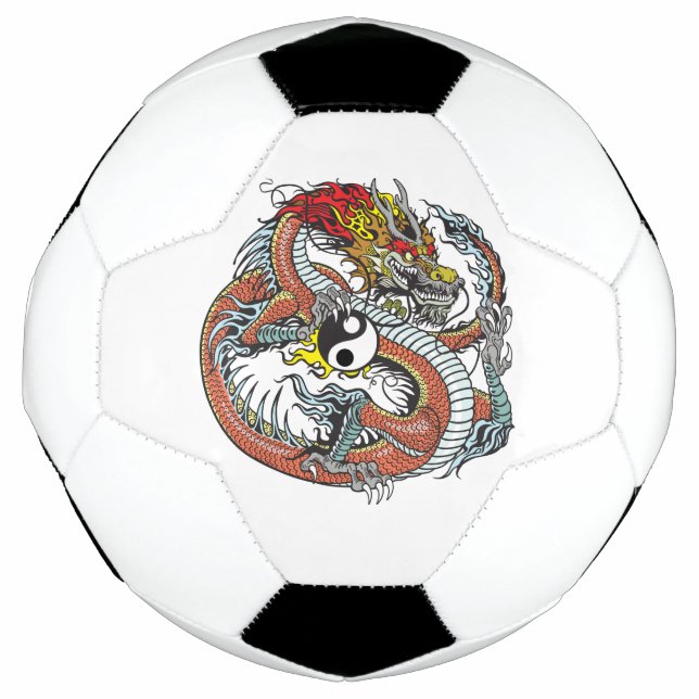 Balón De Fútbol dragón sosteniendo yin yang (Anverso)