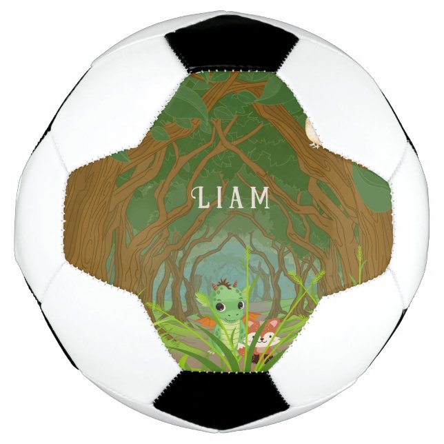 Balón De Fútbol Dragón y amigo personalizados (Anverso)
