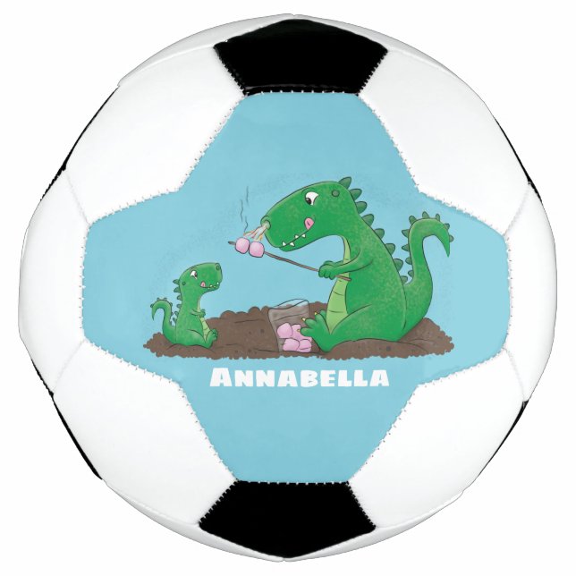 Balón De Fútbol dragones cortos asando malvaviscos personalizado (Anverso)