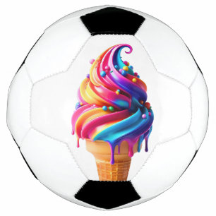 Balón De Fútbol El clásico cono de helado vibrante de SlipperyJoe'