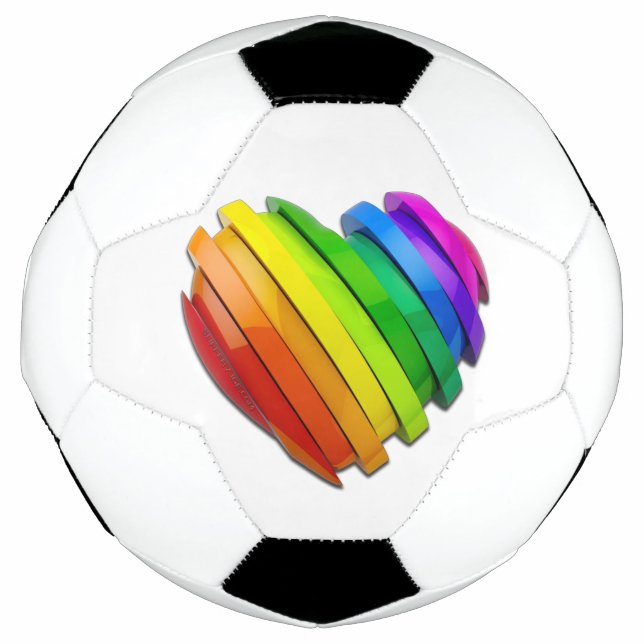 Balón De Fútbol El corazón tridimensional escultural de SlipperyJo (Anverso)