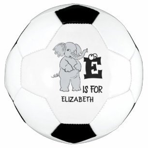 Balón De Fútbol El monograma E de personalizado es para elefante d