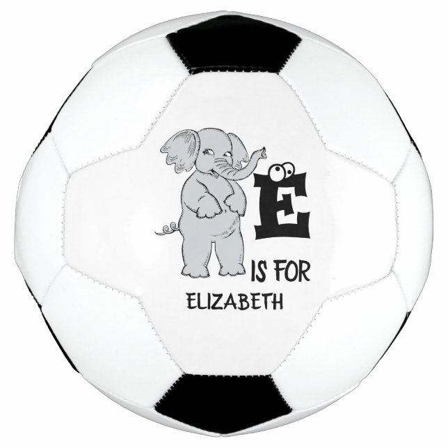 Balón De Fútbol El monograma E de personalizado es para elefante d (Anverso)