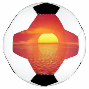 Balón De Fútbol El sol sobre el océano templado del mar Naranja