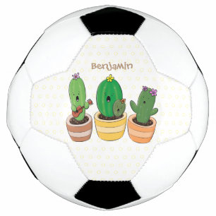 Balón De Fútbol El trío de cactus lindo canto ilustracion personal