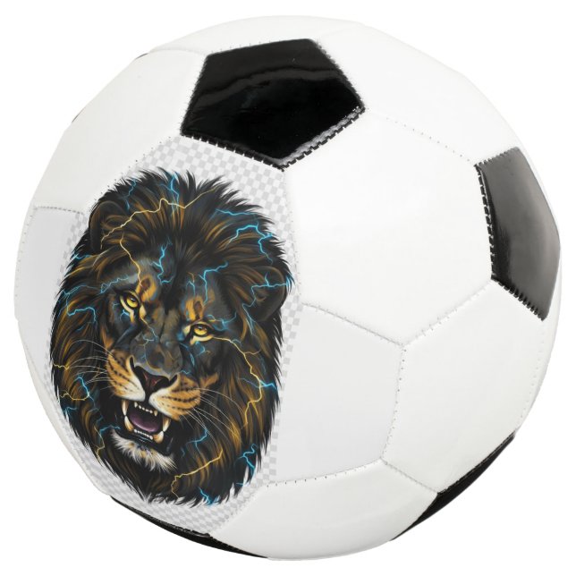 Balón De Fútbol Electric Thunder Lion Soccer Ball (Tres cuartos)