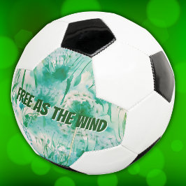 Balón De Fútbol Elegante Dandelion Monograma Verde y Blanco |