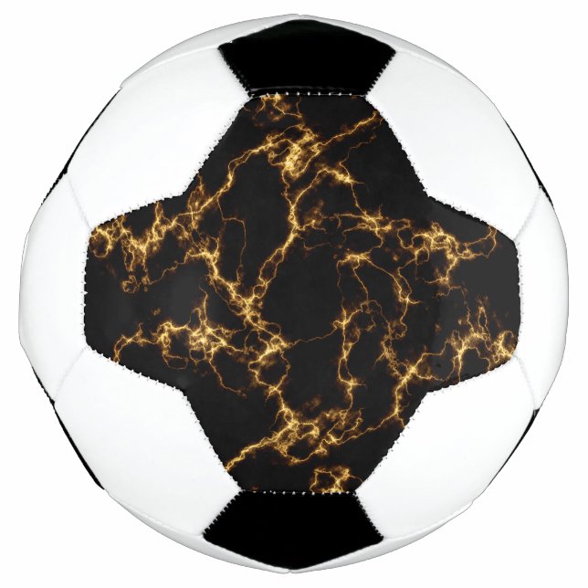 Balón De Fútbol Elegante estilo de mármol3 - Oro negro (Anverso)