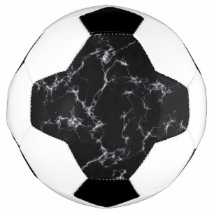 Balón De Fútbol Elegante estilo de mármol4 - Blanco y negro