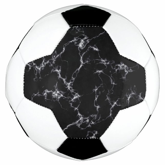 Balón De Fútbol Elegante estilo de mármol4 - Blanco y negro (Anverso)