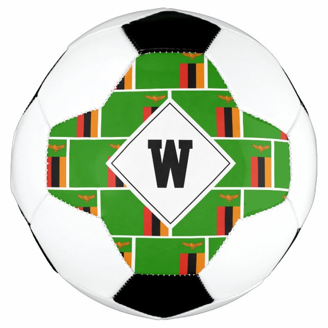 Balón De Fútbol Elegante ZAMBIA FLAG Monograma Ball de fútbol (Anverso)