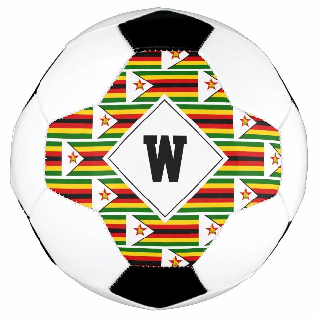 Balón De Fútbol Elegante ZIMBABWE FLAG Monograma Ball de fútbol (Anverso)