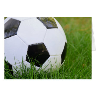 Balón de fútbol en la hierba del verano