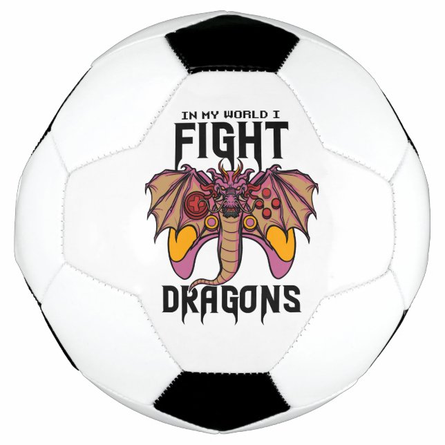 Balón De Fútbol En mi mundo lucho contra los dragones (Anverso)