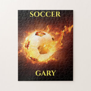Balón de fútbol en puzzle para los niños.