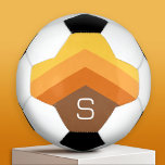 Balón De Fútbol Enormes dardos de Chevron coloridos con monograma<br><div class="desc">Un diseño de zag en zag en negrita y gráfico en colores tierra. Este diseño colorido incluye una gama de colores. Si necesita hacer ajustes al arte,  haga clic en el botón personalizar y haga cambios.</div>