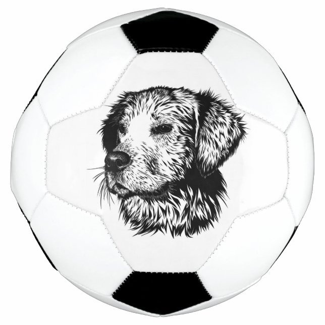 Balón De Fútbol Esbozo de cabeza canina (Anverso)