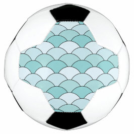 Balón De Fútbol Escamas de dragón, abanicos, olas, Seigaiha, Azul