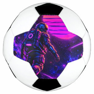 Balón de Fútbol Espacial Cyberpunk Astronauta Retr