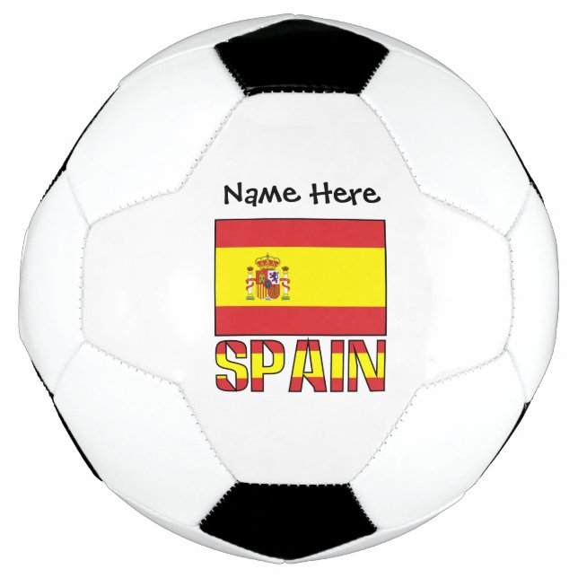 Balón De Fútbol España y la bandera española personalizada (Anverso)
