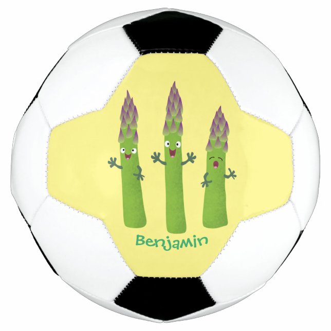 Balón De Fútbol Espárrago lindo cantando trío de verduras personal (Anverso)