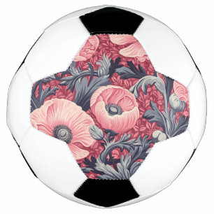 Balón De Fútbol Espectáculos rosados vintage Floral
