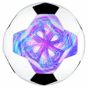 Balón De Fútbol Espejo compacto de color rosa y azul