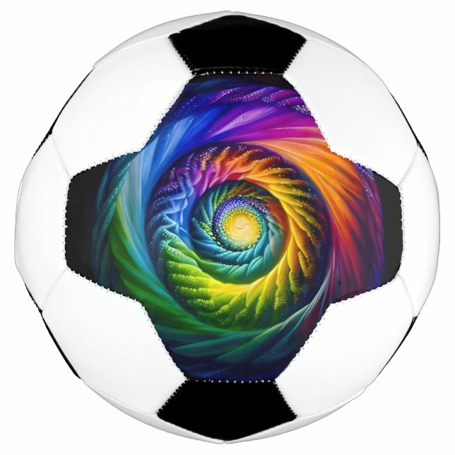 Balón De Fútbol Espiral arcoiris hacia fuera (Anverso)