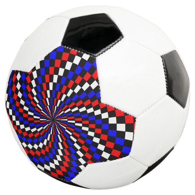Balón De Fútbol Espiral del verificador azul blanco rojo de Kennet (Tres cuartos)