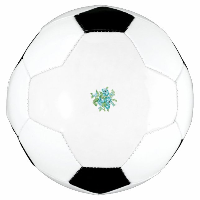 Balón De Fútbol Estilo Decorativo, Mint Cream, Azul Fuente, Verde  (Anverso)