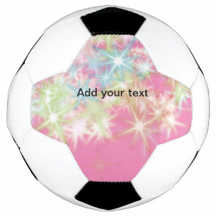 Balón De Fútbol Estrellas simples de brillo rosa rojo agregue su t